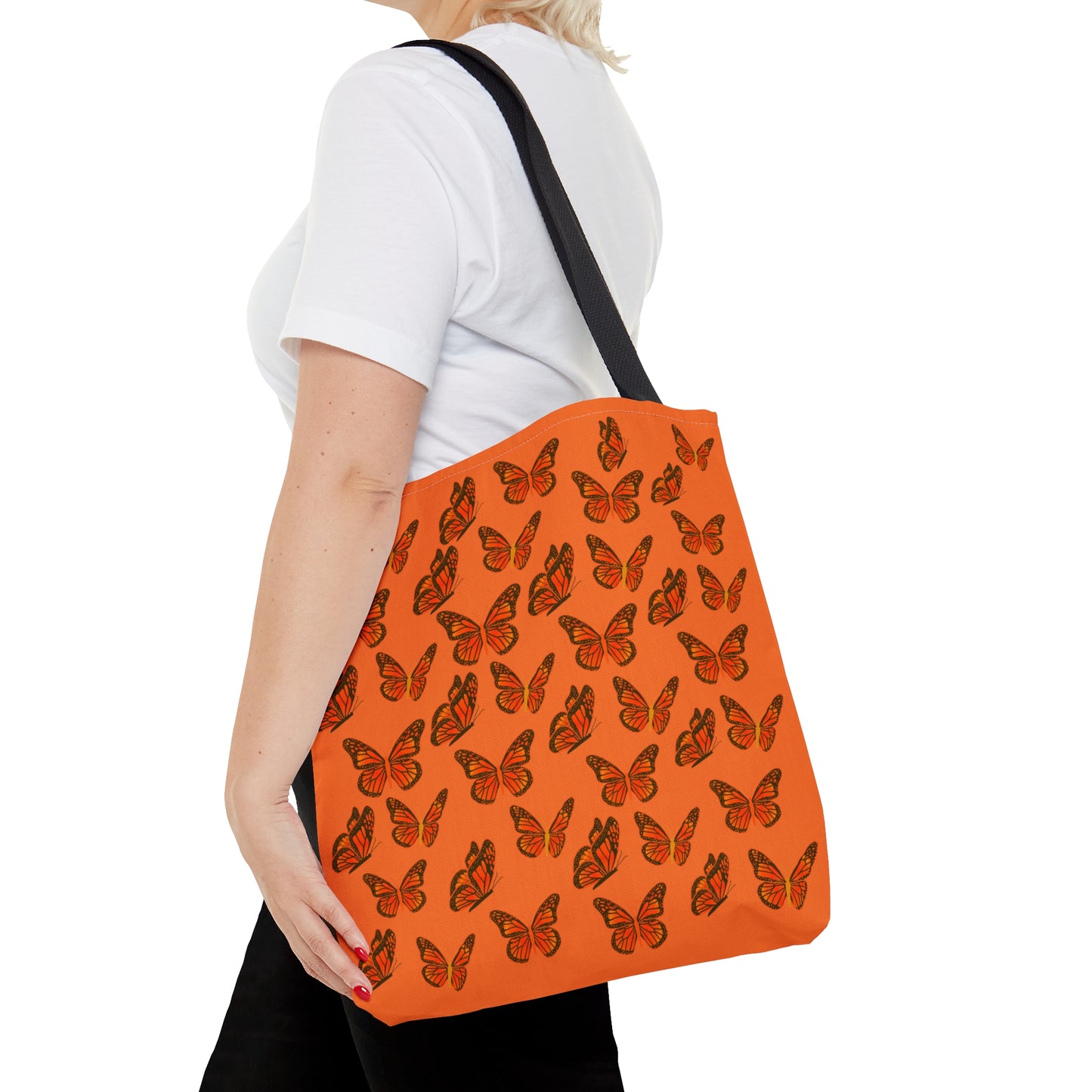 Orange Butterfly Tote Bag