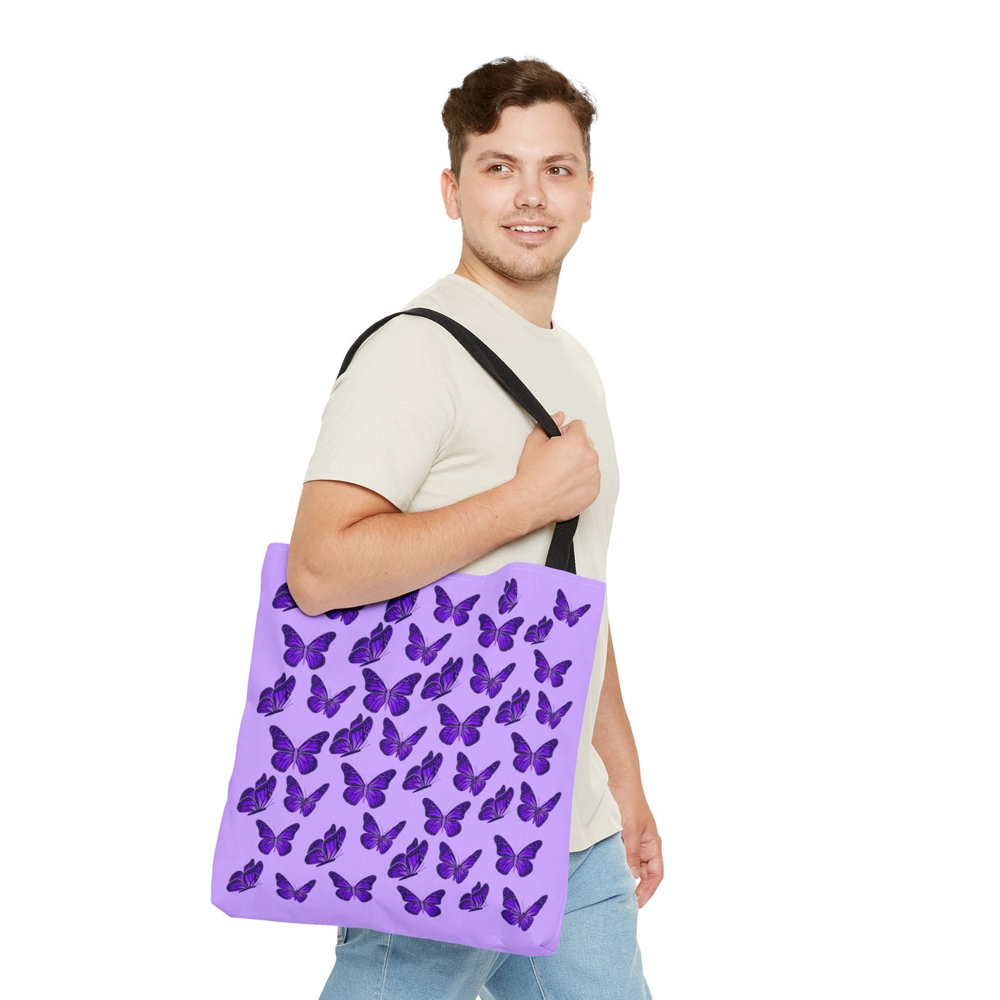 Purple Butterfly Tote Bag