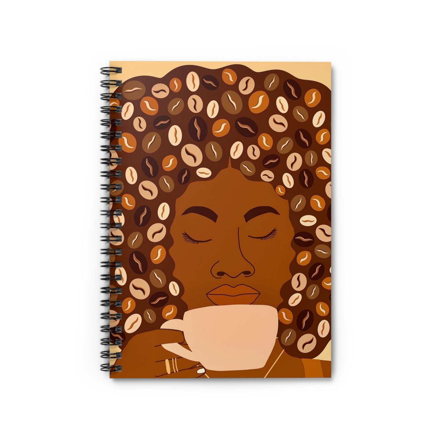 Afro Coffee Spiral Notebook - Ruled Line