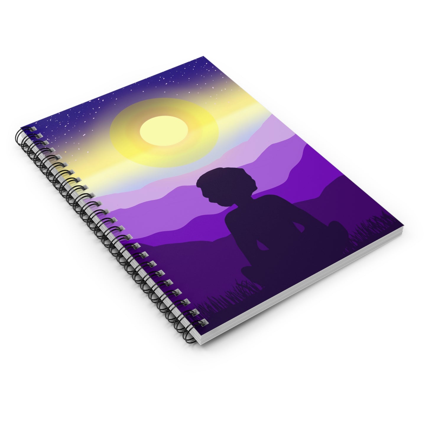 Purple Meditation Spiral Notebook - Ruled Line