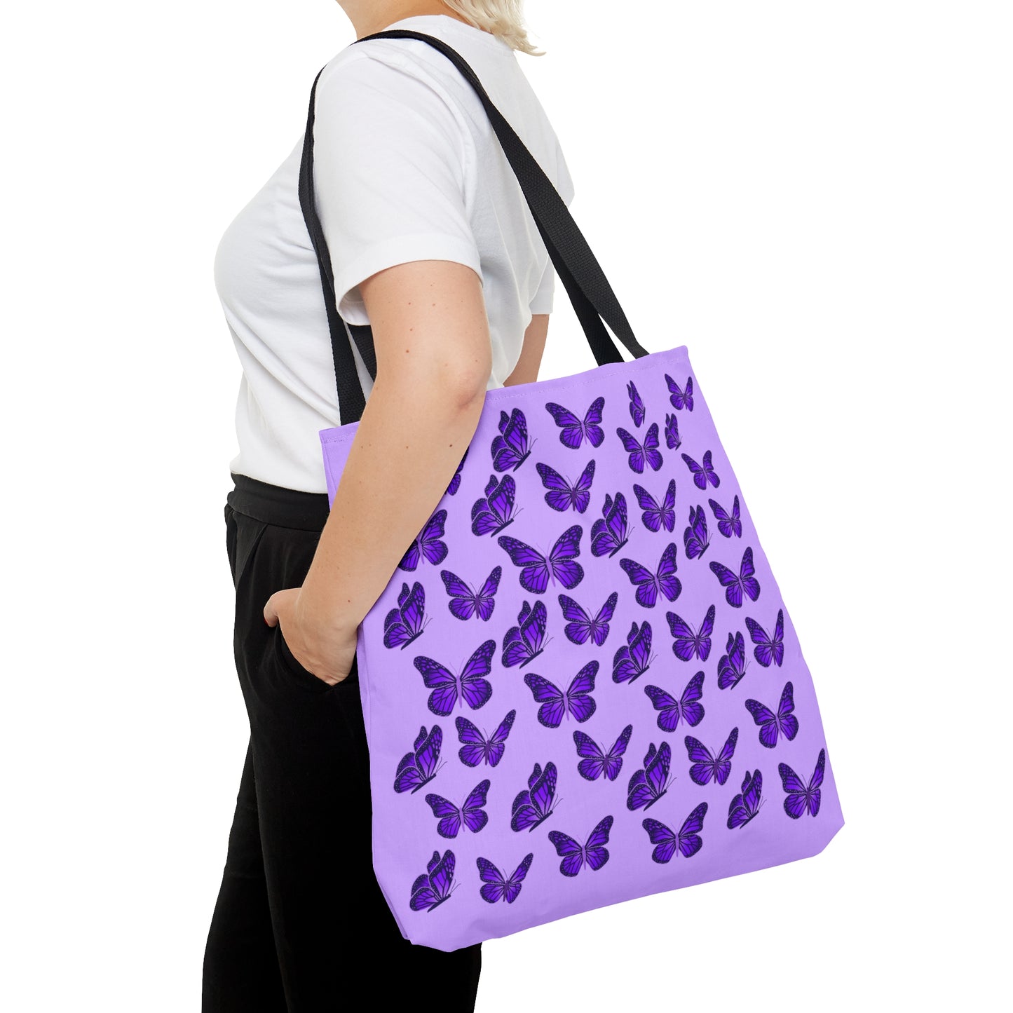 Purple Butterfly Tote Bag