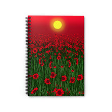 Load image into Gallery viewer, Field of Red Flowers Spiral Notebook - Ruled Line
