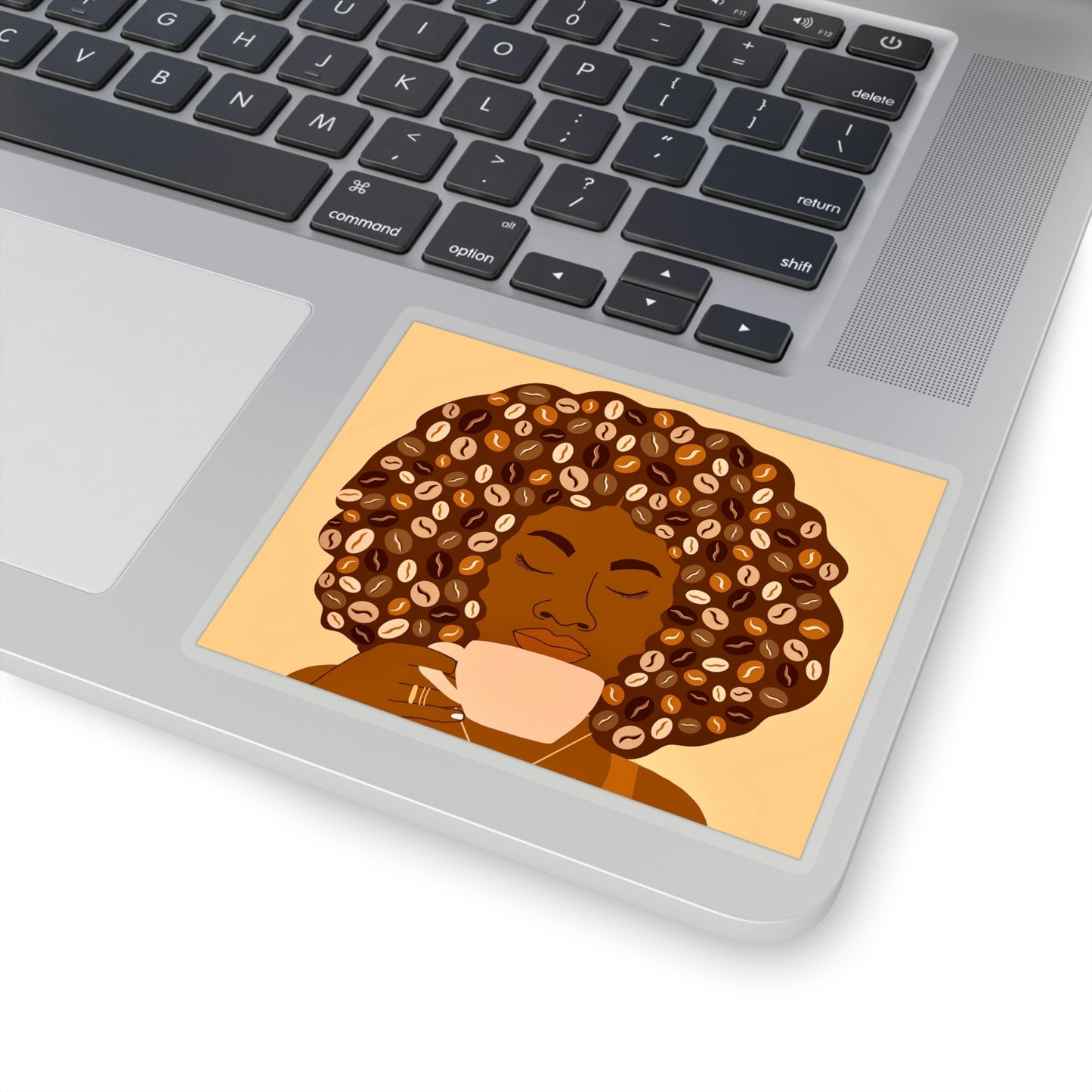 Afro Coffee Kiss-Cut Sticker