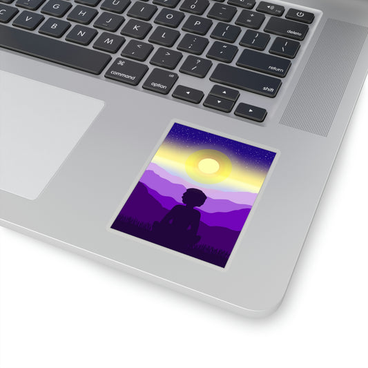 Purple Meditation Kiss-Cut Sticker