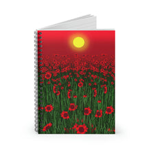 Load image into Gallery viewer, Field of Red Flowers Spiral Notebook - Ruled Line
