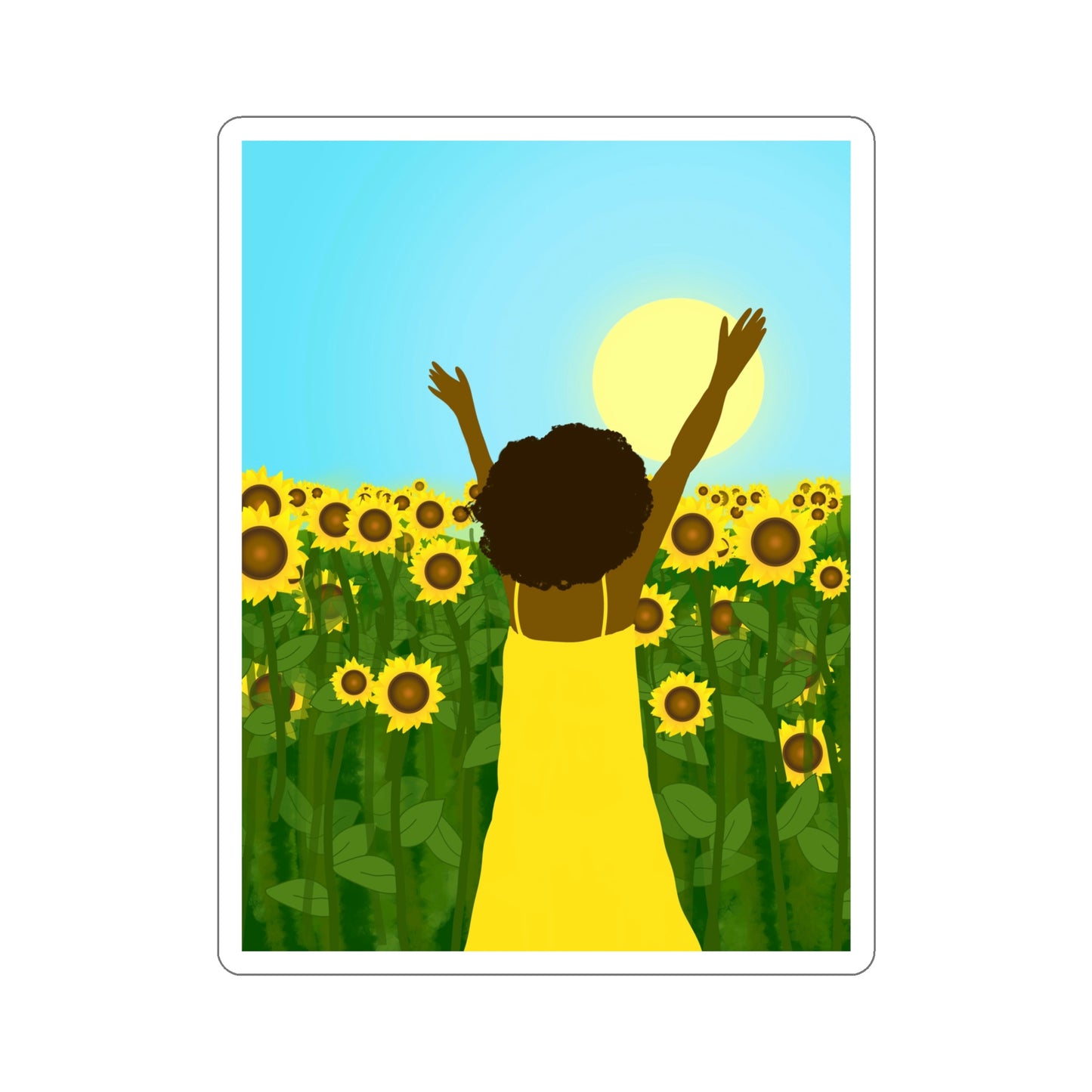 Yellow Celebration Kiss-Cut Sticker